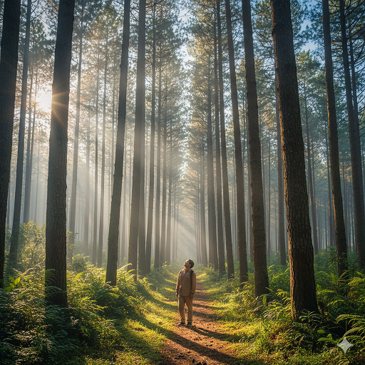 Wisata Healing. Berjalan Pagi di Hutan